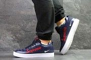 Мужские кроссовки синие с красным Supreme 7021 Мелитополь