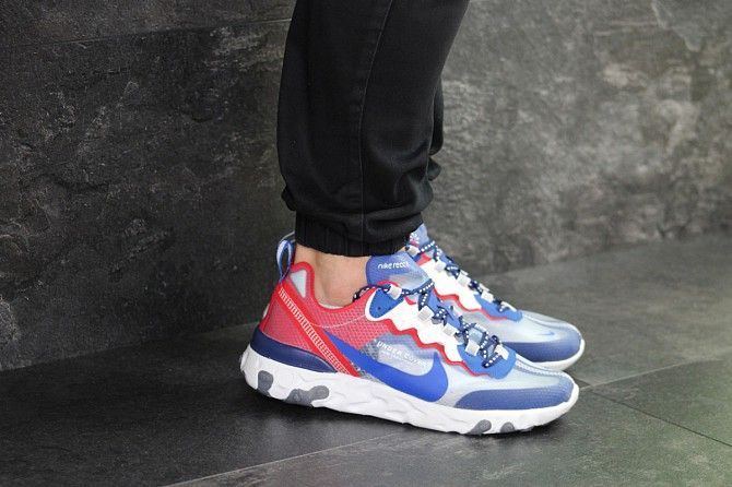 Мужские кроссовки синие с красным Undercover X React Element 87 7910 Мелитополь - изображение 1