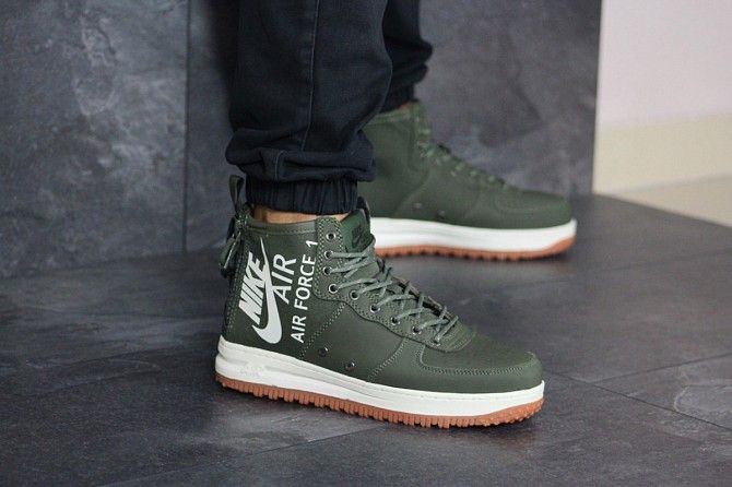 Мужские кроссовки темно зеленые Air Force 1 8447 Мелитополь - изображение 1