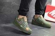 Мужские кроссовки темно зеленые Air Force 1 Just Do It 8069 Мелитополь