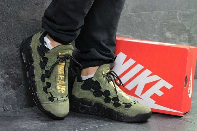 Мужские кроссовки темно зеленые Air Uptempo 96 6715 Мелитополь - изображение 1