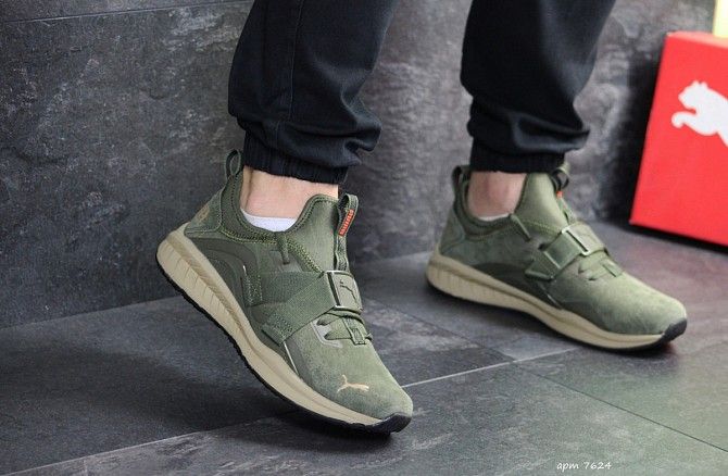 Мужские кроссовки темно зеленые Puma 7624 Мелитополь - изображение 1