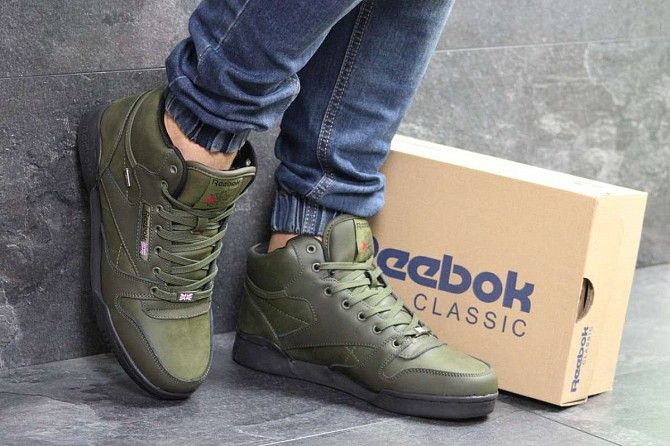 Мужские кроссовки темно зеленый Зима Reebok 6851 Мелитополь - изображение 1