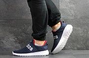 Мужские кроссовки темно синие с белым Adidas 7935 Мелитополь