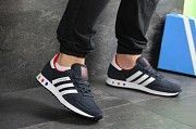 Мужские кроссовки темно синие с белым Adidas La Trainer 7821 Мелитополь