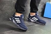 Мужские кроссовки темно синие с белым Adidas Marathon 7664 Мелитополь