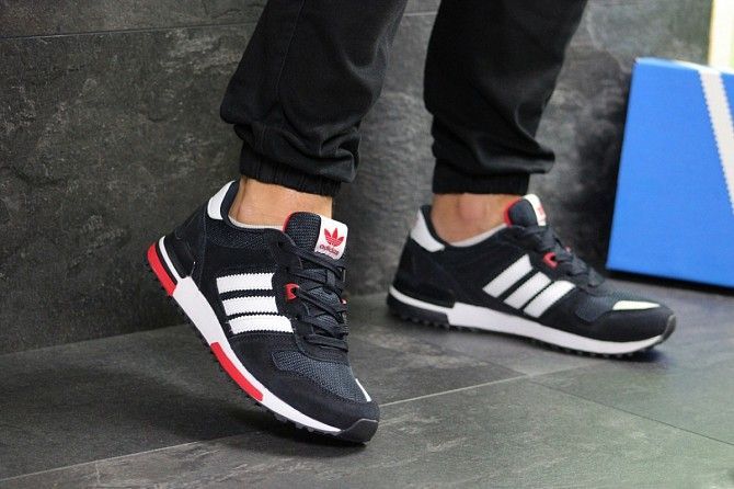 Мужские кроссовки темно синие с белым ZX 700 7273 Мелитополь - изображение 1