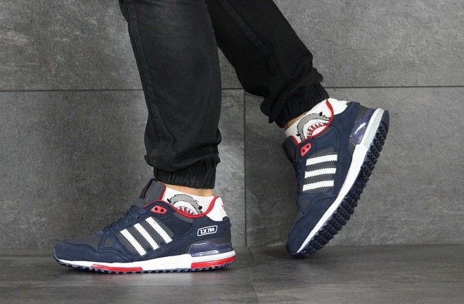 Мужские кроссовки темно синие с белым Adidas ZX 750 8355 Мелитополь - изображение 1