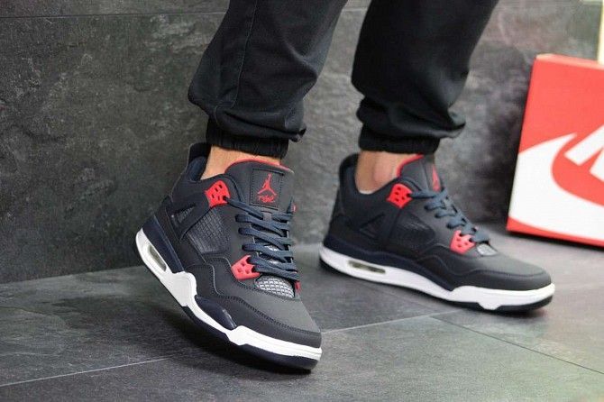 Мужские кроссовки темно синие с белым Air Jordan Flight 7153 Мелитополь - изображение 1
