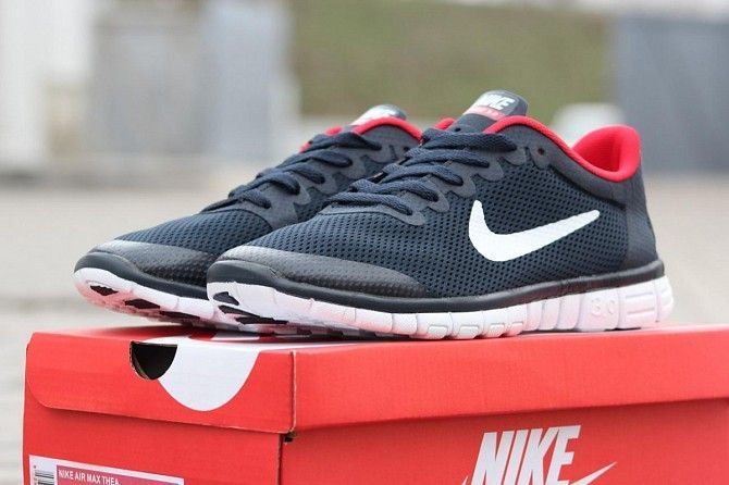 Мужские кроссовки темно синие с красным Free Run 3.0 8065 Мелитополь - изображение 1