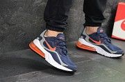 Мужские кроссовки темно синие с оражевым Air Max 270 React 7712 Мелитополь
