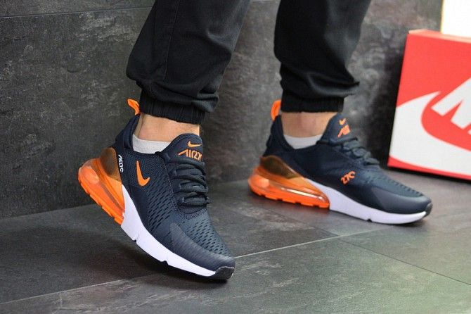 Мужские кроссовки темно синие с оранжевым Air Max 270 7367 Мелитополь - изображение 1