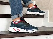 Мужские кроссовки темно синие с черным Adidas Yeezy Boost 700 8684 Мелитополь