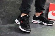 Мужские кроссовки черно белые с красным Air Max TN 7215 Мелитополь