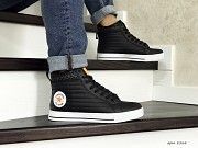 Мужские кроссовки черно белые с оранжевым Converse All Star 8564 Мелитополь