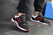 Мужские кроссовки черно-белые с красным Adidas Equipment 91/18 7875 Мелитополь