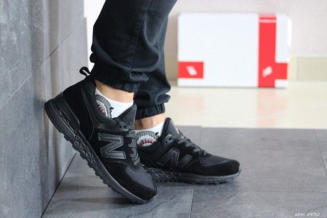 Мужские кроссовки черные New Balance 574 8430 Мелитополь - изображение 1