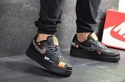 Мужские кроссовки черные Air Force 1 Just Do It 8071 Мелитополь