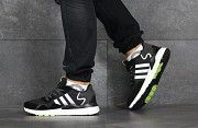 Мужские кроссовки черные с белым Jogger Boost 8436 Мелитополь
