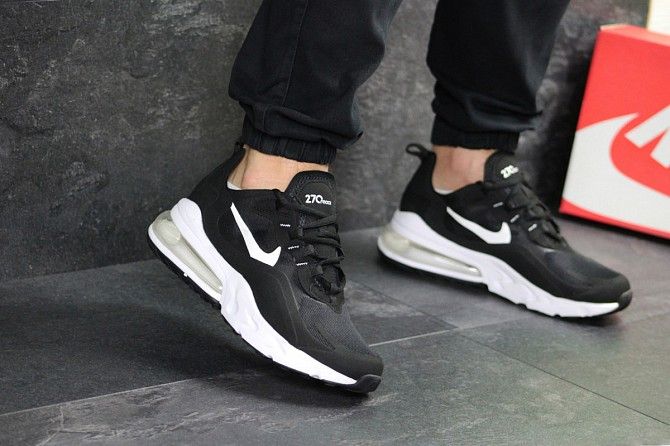 Мужские кроссовки черные с белым Air Max 270 React 7711 Мелитополь - изображение 1