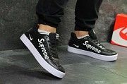 Мужские кроссовки черные с белым Supreme 7017 Мелитополь