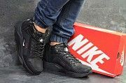 Мужские кроссовки черные с белым Зима Huarache 6839 Мелитополь