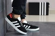 Мужские кроссовки черные с белым и оранжевым Gazelle 8492 Мелитополь