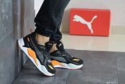 Мужские кроссовки черные с белым с желтым Puma RS-X Hard Drive 8284 Мелитополь