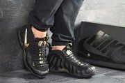 Мужские кроссовки черные с золотом Air Foamposite Pro 8137 Мелитополь