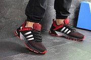 Мужские кроссовки черные с красным Adidas Fast Marathon 7433 Мелитополь