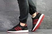 Мужские кроссовки черные с красным Iniki 7521 Мелитополь