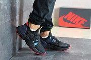 Мужские кроссовки черные с красным Air Huarache 8205 Мелитополь