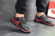 Мужские кроссовки черные с красным Free Run 5.0 7675 Мелитополь