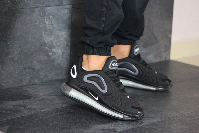 Мужские кроссовки черные с серым Air Max 720 8247 Мелитополь - изображение 1
