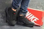 Мужские кроссовки черные с серым Зима Huarache 6838 Мелитополь