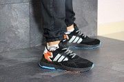 Мужские кроссовки черные с серым и оранжевым Jogger Boost 8422 Мелитополь