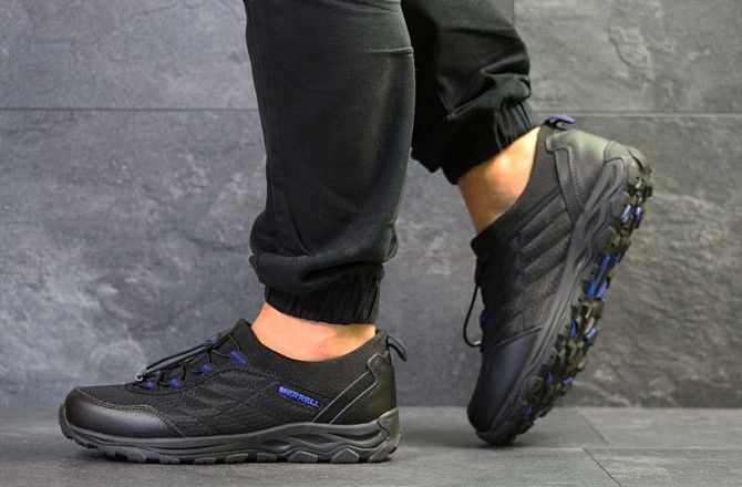 Мужские кроссовки черные с синим Merrell 6535 Мелитополь - изображение 1