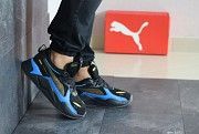Мужские кроссовки черные с синим Puma RS-X Hard Drive 8282 Мелитополь