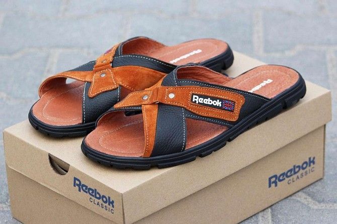 Мужские шлёпанцы Reebok коричневые 2227 Мелитополь - изображение 1
