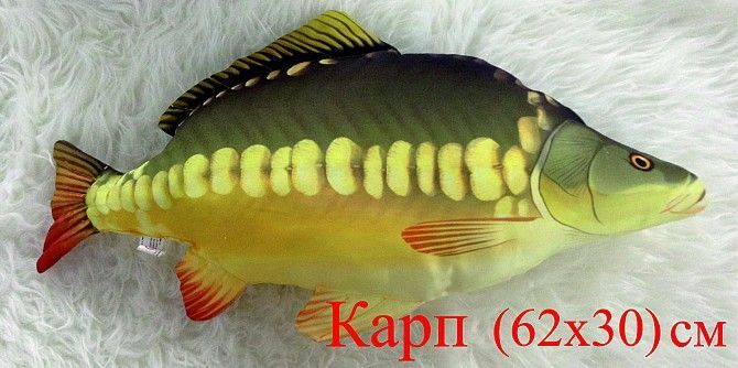Подушка декоративная- Карп - сувенир,подарок для мужчин- рыбаков и детей Хмельницкий - изображение 1