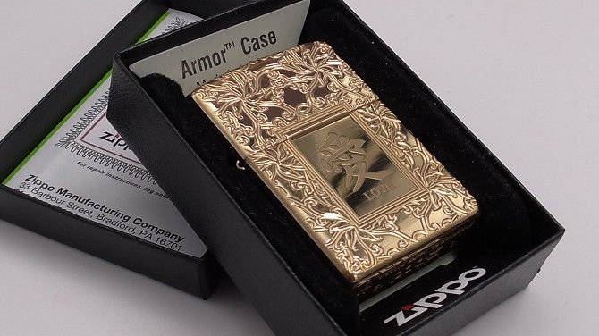 Zippo Lighter Chinese Love Polished Brass Armor Case Одесса - изображение 1