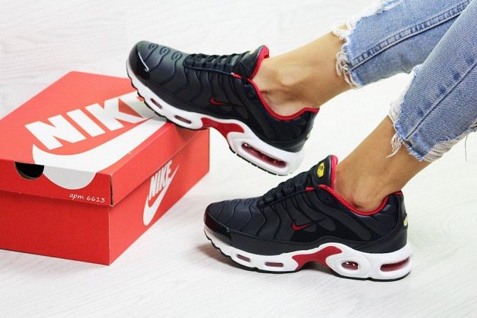 Женские зимние кроссовки темно синие с белым Air Max Tn 6613 Мелитополь - изображение 1