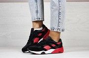 Женские кроссовки черные с красным Trinomic 8369 Мелитополь