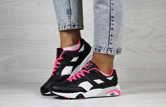 Женские кроссовки черные с розовым Trinomic 8370 Мелитополь - изображение 1
