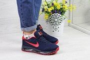 Кроссовки женские темно синий с красным Flyknit Air Max 4374 Мелитополь