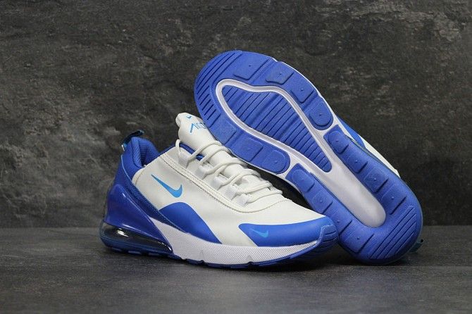 Кроссовки мужские белые с синим Air Max 270 6202 Мелитополь - изображение 1