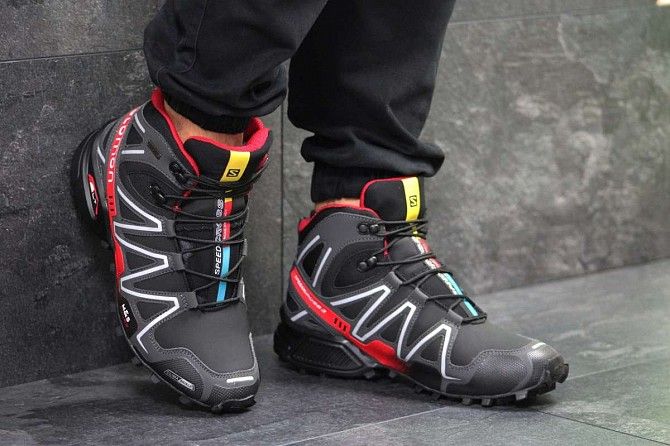 Кроссовки мужские черные с красным Salomon Speedcross 3 6491 Мелитополь - изображение 1