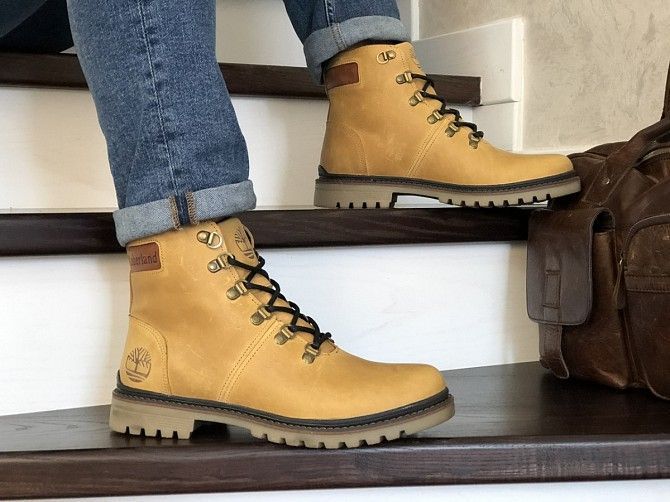 Мужские зимние ботинки рыжие Timberland 8768 Мелитополь - изображение 1