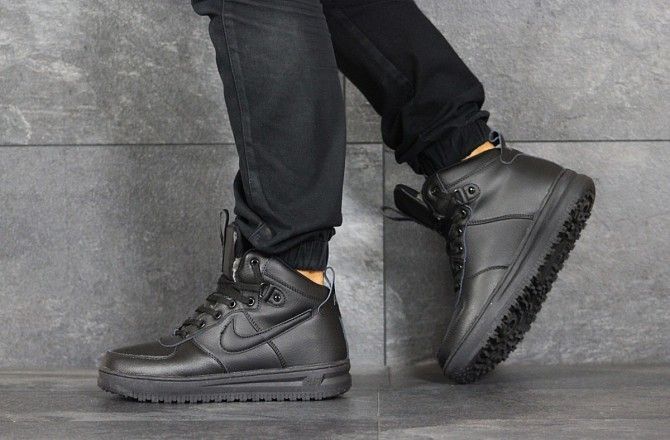 Мужские зимние кроссовки черные Nike Lunar Force 1 8468 Мелитополь - изображение 1