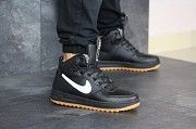 Мужские зимние кроссовки черные с белым Lunar Force 1 8467 Мелитополь